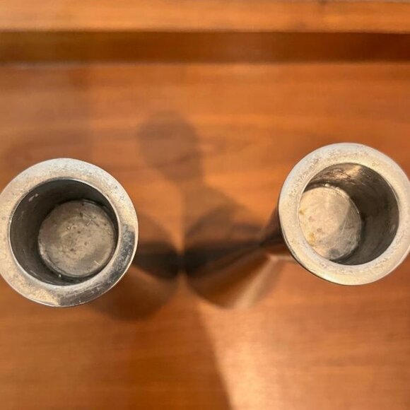 Vintage pair IKEA Gota Aluminum Erika Pekkari Danish MCM modernist candlesticks - Picture 4 of 4